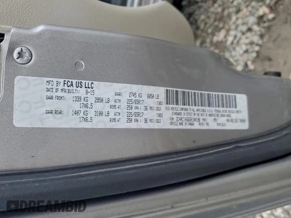 ✅ 2016 Chrysler Town & Country LX • VIN: 2C4RC1AG6GR104198 • Lot: 95103025. Listed on Copart with 73,243 mi. Free auction sales archive from the USA and detailed vehicle history report at DreamBid. Image 13.