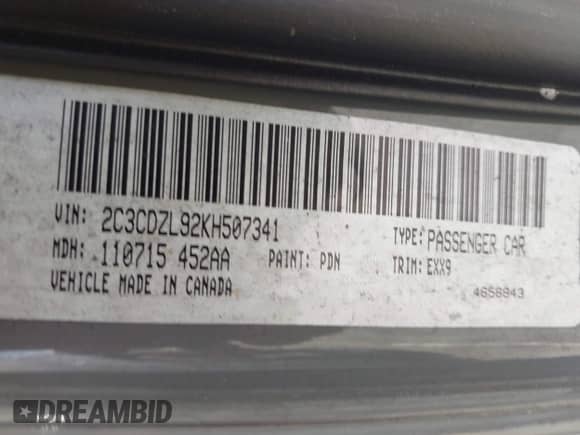 2019 Dodge Challenger SRT Hellcat Redeye Widebody z VIN 2C3CDZL92KH507341, wystawiony jako IAAI lot #42578550 z przebiegiem 54 070 mil mil oraz . Historia ofert i sprzedaży dostępna na DreamBid. Obrazek 9.