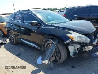 ✅ 2017 Nissan Murano Platinum • VIN: 5N1AZ2MG8HN150915 • Lot: 43183090. Listed on IAAI with 79,440 mi. Free auction sales archive from the USA and detailed vehicle history report at DreamBid. Image 1.