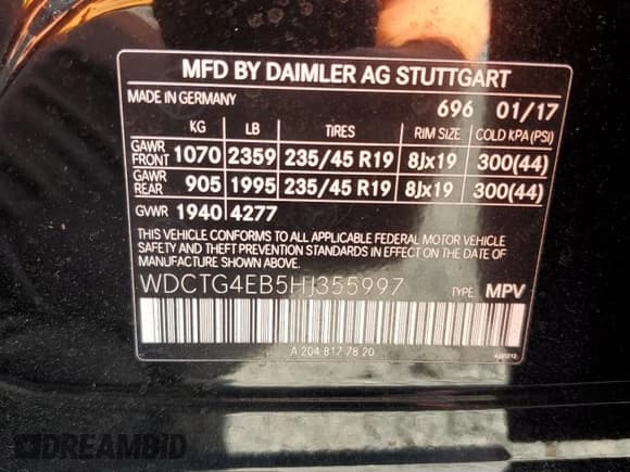 ✅ 2017 Mercedes-Benz GLA 250 • VIN: WDCTG4EB5HJ355997 • Lot: 52216825. Wystawiony na Copart z przebiegiem 91 014 mil. Bezpłatny archiwum sprzedaży aukcyjnych z USA i szczegółowy raport historii pojazdu na DreamBid. Zdjęcie 13.