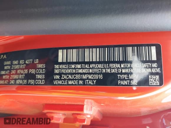 ✅ 2021 Jeep Renegade Latitude • VIN: ZACNJCBB1MPM20916 • Лот: 42678801. Опубликован ранее на IAAI с пробегом 32 928 миль. Бесплатный доступ к архиву аукционных продаж из США и подробный отчёт об истории автомобиля на DreamBid. Изображение 9.