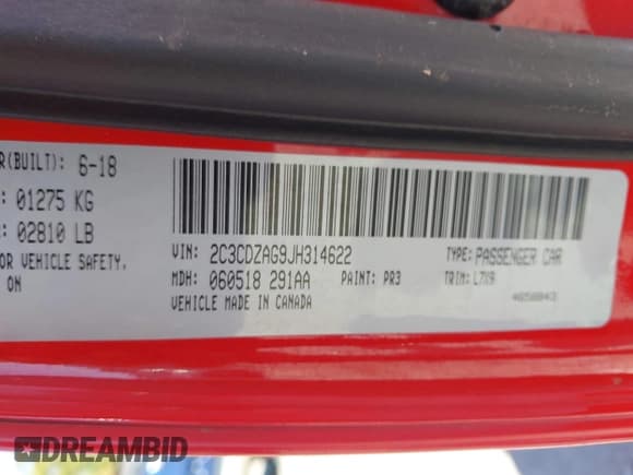 ✅ 2018 Dodge Challenger SXT Plus • VIN: 2C3CDZAG9JH314622 • Lot: 43451590. Wystawiony na IAAI z przebiegiem 152 538 mil. Bezpłatny archiwum sprzedaży aukcyjnych z USA i szczegółowy raport historii pojazdu na DreamBid. Zdjęcie 9.