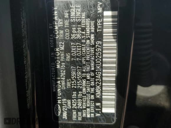 ✅ 2019 Hyundai Kona SEL • VIN: KM8K23AG1KU025979 • Лот: 84732215. Опубликован ранее на Copart с пробегом 52 312 миль. Бесплатный доступ к архиву аукционных продаж из США и подробный отчёт об истории автомобиля на DreamBid. Изображение 12.