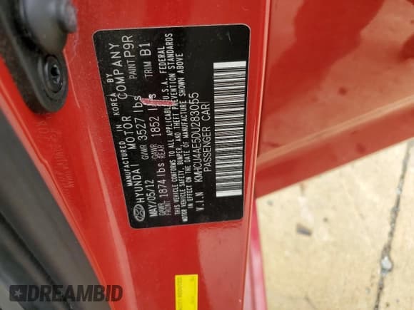 ✅ 2013 Hyundai Accent GLS • VIN: KMHCU4AE5DU283055 • Лот: 64282545. Опубликован ранее на Copart с пробегом 68 298 миль. Бесплатный доступ к архиву аукционных продаж из США и подробный отчёт об истории автомобиля на DreamBid. Изображение 13.