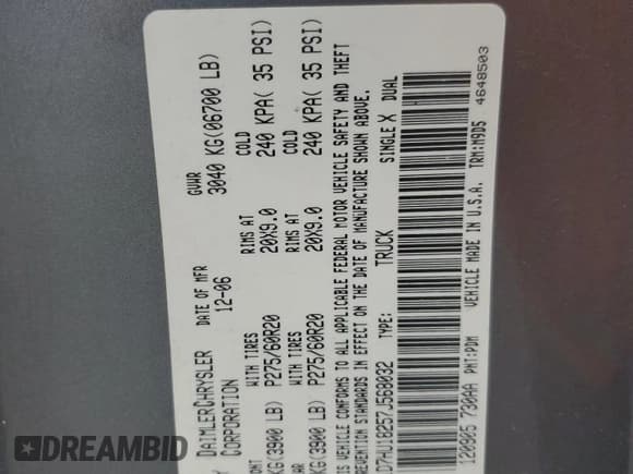 ✅ 2007 Dodge 1500 SLT • VIN: 1D7HU18257J568032 • Лот: 66648834. Опубликован ранее на Copart с пробегом 268 988 миль. Бесплатный доступ к архиву аукционных продаж из США и подробный отчёт об истории автомобиля на DreamBid. Изображение 12.