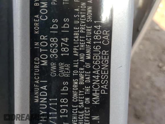 ✅ 2011 Hyundai Accent GLS • VIN: KMHCN4AC6BU618641 • Лот: 59851605. Опубликован ранее на Copart с пробегом 121 391 миль. Бесплатный доступ к архиву аукционных продаж из США и подробный отчёт об истории автомобиля на DreamBid. Изображение 12.