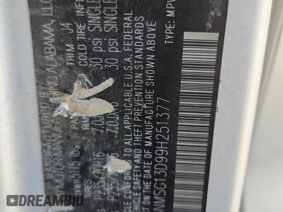 ✅ 2009 Hyundai Santa Fe GLS • VIN: 5NMSG13D99H251377 • Lot: 82684445. Listed on Copart with 161,512 mi. Free auction sales archive from the USA and detailed vehicle history report at DreamBid. Image 13.