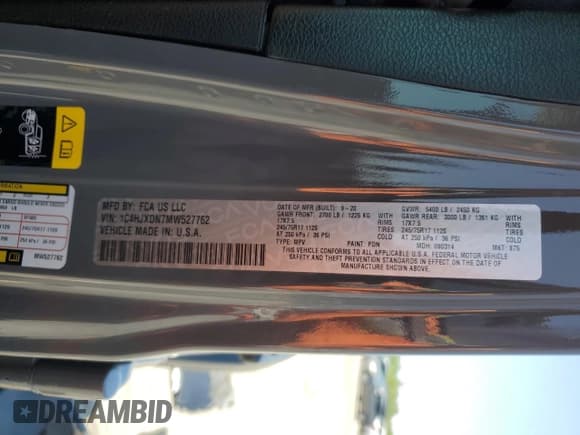 ✅ 2021 Jeep Wrangler Unlimited Sport S • VIN: 1C4HJXDN7MW527762 • Lot: 54991125. Listed on Copart with 83,382 mi. Free auction sales archive from the USA and detailed vehicle history report at DreamBid. Image 14.