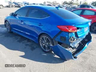2018 Hyundai Elantra Sport with VIN KMHD04LB2JU598510, listed as a IAAI auction lot 43405095 with 119,850 mi miles and . Bid and sale history available at DreamBid. Image 3.