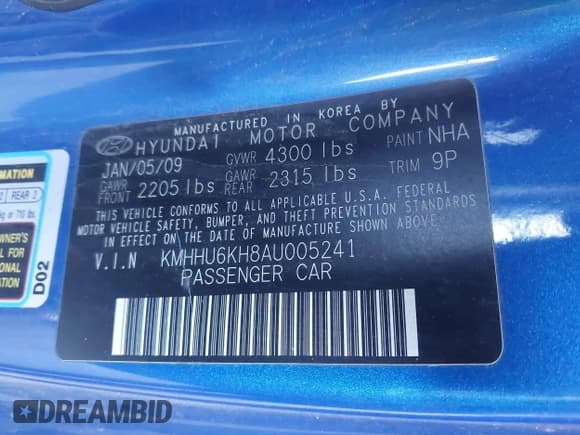 ✅ 2010 Hyundai Genesis Coupe • VIN: KMHHU6KH8AU005241 • Lot: 43746800. Listed on IAAI with 223,045 mi. Free auction sales archive from the USA and detailed vehicle history report at DreamBid. Image 9.