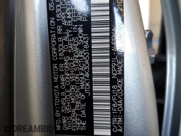 ✅ 2010 Toyota Yaris • VIN: JTDKT4K30A5318431 • Лот: 70005315. Опубликован ранее на Copart с пробегом 156 182 миль. Бесплатный доступ к архиву аукционных продаж из США и подробный отчёт об истории автомобиля на DreamBid. Изображение 12.