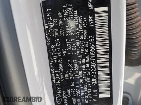 2023 Hyundai Kona SEL with VIN KM8K32AB2PU956462, listed as a Copart auction lot 84589625 with 24,334 mi miles and Salvage title. Bid and sale history available at DreamBid. Image 13.