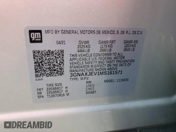 2021 Chevrolet Equinox LT с VIN 3GNAXJEV1MS161571, выставлен на аукционе Copart как лот 81819675 с пробегом 198 672 миль миль и Списание • Salvage title. История ставок и продаж доступна на DreamBid. Изображение 13.