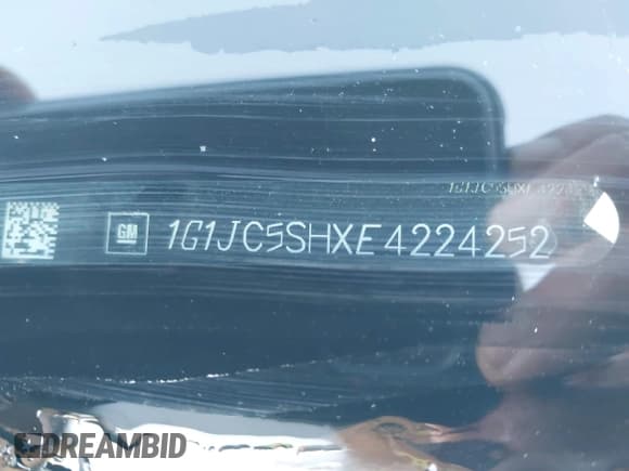 ✅ 2014 Chevrolet Sonic LT • VIN: 1G1JC5SHXE4224252 • Lot: 43850811. Listed on IAAI with 120,087 mi. Free auction sales archive from the USA and detailed vehicle history report at DreamBid. Image 9.