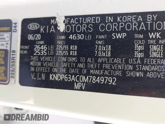 ✅ 2021 Kia Sportage S • VIN: KNDP63AC0M7849792 • Lot: 43281144. Wystawiony na IAAI z przebiegiem 43 254 mil. Bezpłatny archiwum sprzedaży aukcyjnych z USA i szczegółowy raport historii pojazdu na DreamBid. Zdjęcie 9.