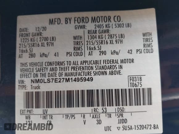 ✅ 2021 Ford Transit Connect XL • VIN: NM0LS7E27M1495949 • Lot: 42914907. Listed on IAAI with 77,488 mi. Free auction sales archive from the USA and detailed vehicle history report at DreamBid. Image 9.