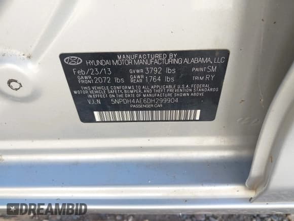 ✅ 2013 Hyundai Elantra GLS • VIN: 5NPDH4AE6DH299904 • Лот: 43626749. Опубликован ранее на IAAI с пробегом 224 930 миль. Бесплатный доступ к архиву аукционных продаж из США и подробный отчёт об истории автомобиля на DreamBid. Изображение 9.