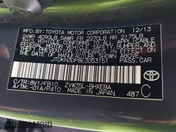 ✅ 2014 Toyota Prius • VIN: JTDKN3DP8E3053151 • Lot: 43703806. Wystawiony na IAAI z przebiegiem 156 434 mil. Bezpłatny archiwum sprzedaży aukcyjnych z USA i szczegółowy raport historii pojazdu na DreamBid. Zdjęcie 9.