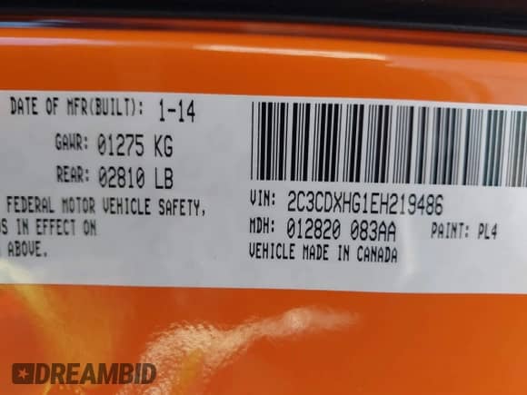 2014 Dodge Charger SXT with VIN 2C3CDXHG1EH219486, listed as a IAAI auction lot 41262265 with 117,949 mi miles and . Bid and sale history available at DreamBid. Image 9.