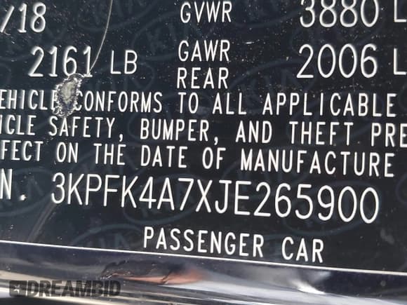 ✅ 2018 Kia Forte LX • VIN: 3KPFK4A7XJE265900 • Лот: 43259693. Опубликован ранее на IAAI с пробегом 115 578 миль. Бесплатный доступ к архиву аукционных продаж из США и подробный отчёт об истории автомобиля на DreamBid. Изображение 9.