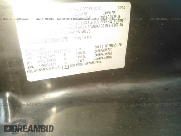 ✅ 2006 Saturn VUE • VIN: 5GZCZ33D76S892875 • Lot: 21809584. Wystawiony na IAAI z przebiegiem 254 189 mil. Bezpłatny archiwum sprzedaży aukcyjnych z USA i szczegółowy raport historii pojazdu na DreamBid. Zdjęcie 9.