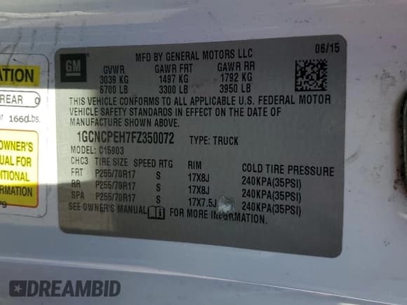 ✅ 2015 Chevrolet Silverado 1500 LS • VIN: 1GCNCPEH7FZ350072 • Лот: 79101174. Опубликован ранее на Copart с пробегом 128 503 миль. Бесплатный доступ к архиву аукционных продаж из США и подробный отчёт об истории автомобиля на DreamBid. Изображение 12.