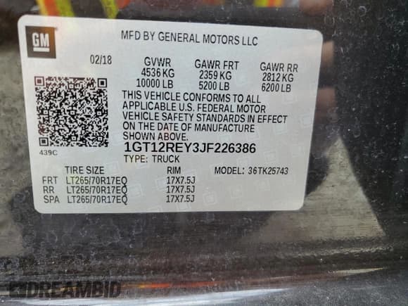 ✅ 2018 GMC Sierra 2500HD • VIN: 1GT12REY3JF226386 • Лот: 56498054. Опубликован ранее на Copart с пробегом 50 060 миль. Бесплатный доступ к архиву аукционных продаж из США и подробный отчёт об истории автомобиля на DreamBid. Изображение 12.