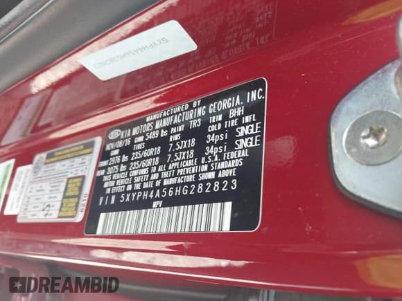 ✅ 2017 Kia Sorento EX • VIN: 5XYPH4A56HG282823 • Лот: 42688908. Опубликован ранее на IAAI с пробегом 86 000 миль. Бесплатный доступ к архиву аукционных продаж из США и подробный отчёт об истории автомобиля на DreamBid. Изображение 9.