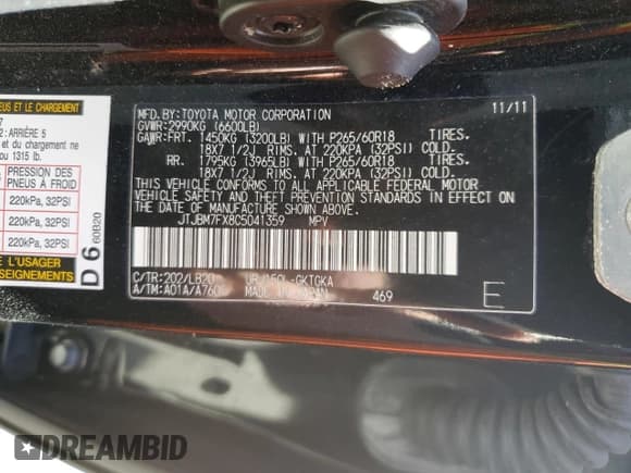 ✅ 2012 Lexus GX 460 • VIN: JTJBM7FX8C5041359 • Lot: 65923485. Wystawiony na Copart z przebiegiem 214 508 mil. Bezpłatny archiwum sprzedaży aukcyjnych z USA i szczegółowy raport historii pojazdu na DreamBid. Zdjęcie 13.