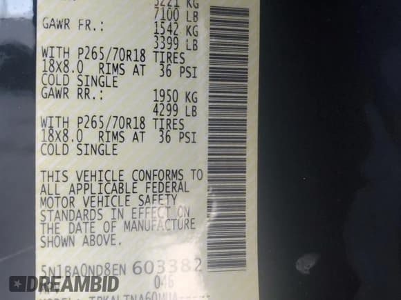 ✅ 2014 Nissan Armada SL • VIN: 5N1BA0ND8EN603382 • Лот: 42984435. Опубликован ранее на Copart с пробегом 133 108 миль. Бесплатный доступ к архиву аукционных продаж из США и подробный отчёт об истории автомобиля на DreamBid. Изображение 15.