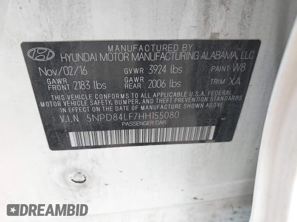 ✅ 2017 Hyundai Elantra Value Edition • VIN: 5NPD84LF7HH155080 • Lot: 42916077. Listed on IAAI with 126,570 mi. Free auction sales archive from the USA and detailed vehicle history report at DreamBid. Image 9.