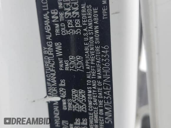 ✅ 2022 Hyundai Tucson Limited • VIN: 5NMJE3AE7NH063346 • Lot: 74105844. Wystawiony na Copart z przebiegiem 30 278 mil. Bezpłatny archiwum sprzedaży aukcyjnych z USA i szczegółowy raport historii pojazdu na DreamBid. Zdjęcie 13.