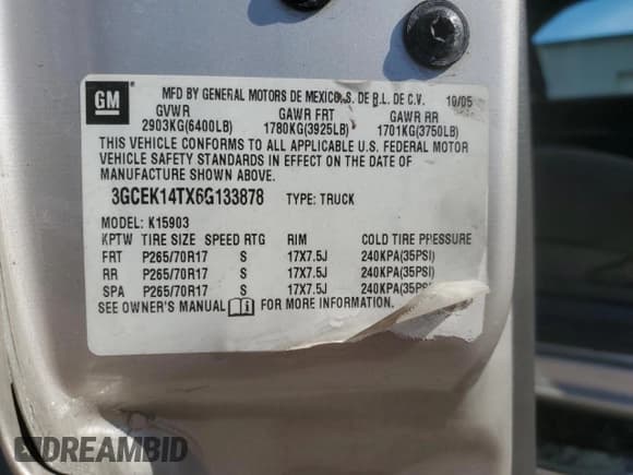 ✅ 2006 Chevrolet Silverado 1500 LT1 • VIN: 3GCEK14TX6G133878 • Лот: 74545384. Опубликован ранее на Copart с пробегом 148 482 миль. Бесплатный доступ к архиву аукционных продаж из США и подробный отчёт об истории автомобиля на DreamBid. Изображение 15.
