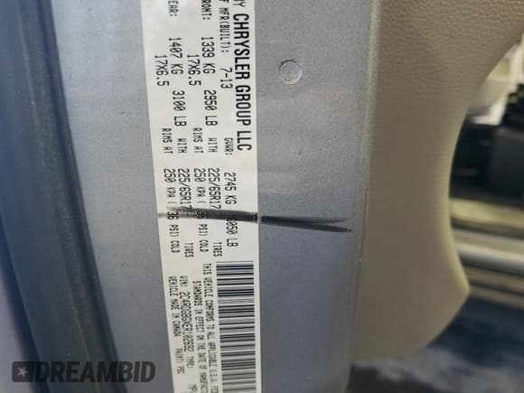 ✅ 2014 Dodge Grand Caravan SE • VIN: 2C4RDGBGXER102692 • Лот: 86161305. Опубликован ранее на Copart с пробегом 93 437 миль. Бесплатный доступ к архиву аукционных продаж из США и подробный отчёт об истории автомобиля на DreamBid. Изображение 13.