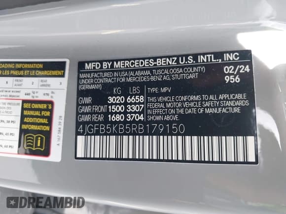 ✅ 2024 Mercedes-Benz GLE 450 • VIN: 4JGFB5KB5RB179150 • Lot: 42761042. Wystawiony na IAAI z przebiegiem 17 362 mil. Bezpłatny archiwum sprzedaży aukcyjnych z USA i szczegółowy raport historii pojazdu na DreamBid. Zdjęcie 9.