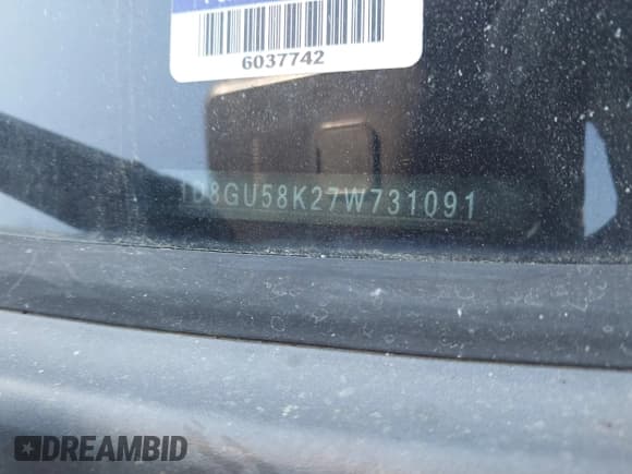 ✅ 2007 Dodge Nitro SLT • VIN: 1D8GU58K27W731091 • Lot: 43358786. Listed on IAAI with Not provided. Free auction sales archive from the USA and detailed vehicle history report at DreamBid. Image 11.