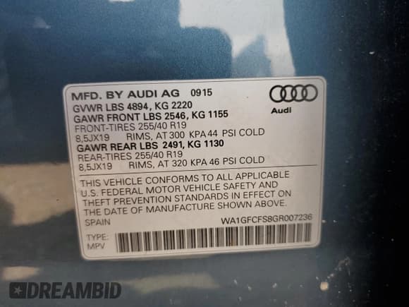 ✅ 2016 Audi Q3 Prestige • VIN: WA1GFCFS8GR007236 • Лот: 81793195. Опубликован ранее на Copart с пробегом 128 019 миль. Бесплатный доступ к архиву аукционных продаж из США и подробный отчёт об истории автомобиля на DreamBid. Изображение 12.