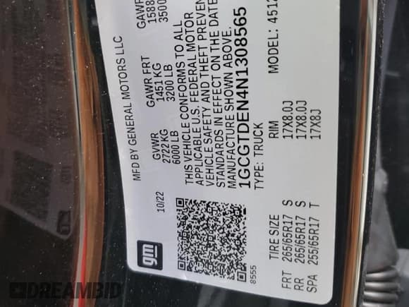 ✅ 2022 Chevrolet Colorado 4WD Z71 • VIN: 1GCGTDEN4N1308565 • Лот: 69489393. Опубликован ранее на Copart с пробегом 7 448 миль. Бесплатный доступ к архиву аукционных продаж из США и подробный отчёт об истории автомобиля на DreamBid. Изображение 14.