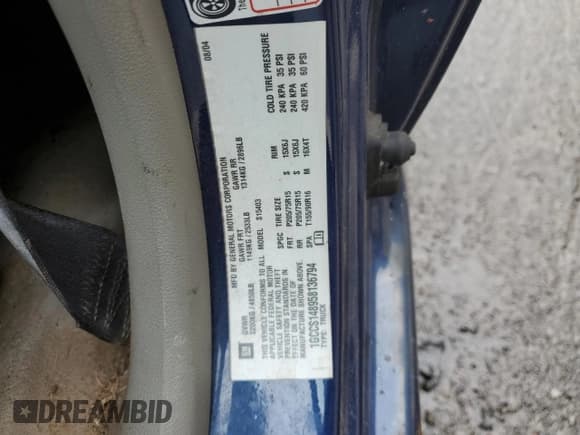 ✅ 2005 Chevrolet Colorado Z85 • VIN: 1GCCS148958136794 • Лот: 74693134. Опубликован ранее на Copart с пробегом 169 928 миль. Бесплатный доступ к архиву аукционных продаж из США и подробный отчёт об истории автомобиля на DreamBid. Изображение 12.