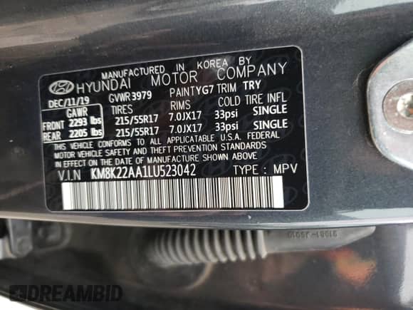 2020 Hyundai Kona SEL with VIN KM8K22AA1LU523042, listed as a Copart auction lot 71106232 with 42,282 mi miles and . Bid and sale history available at DreamBid. Image 15.