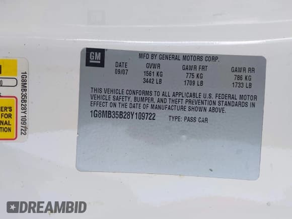 ✅ 2008 Saturn Sky • VIN: 1G8MB35B28Y109722 • Лот: 43106858. Опубликован ранее на IAAI с пробегом 144 033 миль. Бесплатный доступ к архиву аукционных продаж из США и подробный отчёт об истории автомобиля на DreamBid. Изображение 9.