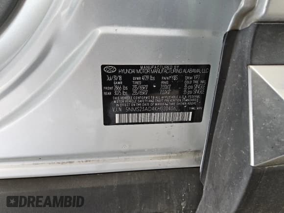 ✅ 2019 Hyundai Santa Fe SE • VIN: 5NMS23AD4KH020406 • Лот: 56236005. Опубликован ранее на Copart с пробегом 107 972 миль. Бесплатный доступ к архиву аукционных продаж из США и подробный отчёт об истории автомобиля на DreamBid. Изображение 13.