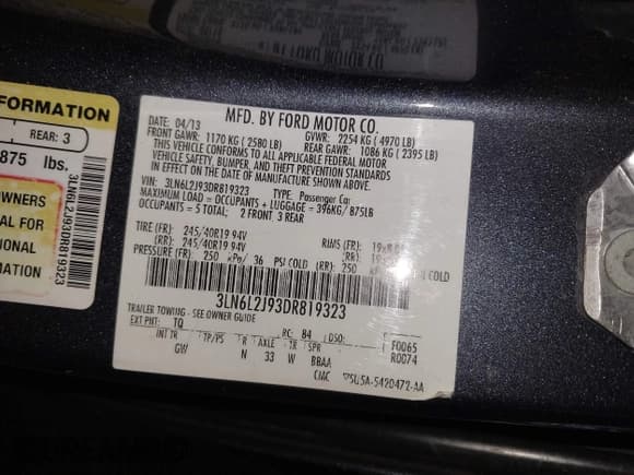 ✅ 2013 Lincoln MKZ • VIN: 3LN6L2J93DR819323 • Lot: 43627648. Wystawiony na IAAI z przebiegiem 105 605 mil. Bezpłatny archiwum sprzedaży aukcyjnych z USA i szczegółowy raport historii pojazdu na DreamBid. Zdjęcie 9.