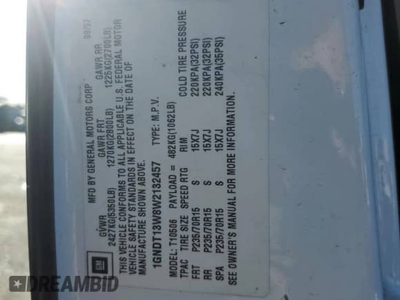 1998 Chevrolet Blazer LT z VIN 1GNDT13W8W2132457, wystawiony jako Copart lot #73694864 z przebiegiem 89 121 mil mil oraz Szkoda całkowita • Salvage title. Historia ofert i sprzedaży dostępna na DreamBid. Obrazek 12.