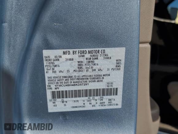 ✅ 2008 Ford Escape Hybrid • VIN: 1FMCU49H48KD57291 • Lot: 82768685. Wystawiony na Copart z przebiegiem 186 553 mil. Bezpłatny archiwum sprzedaży aukcyjnych z USA i szczegółowy raport historii pojazdu na DreamBid. Zdjęcie 13.