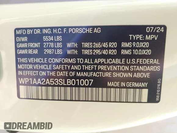 ✅ 2025 Porsche Macan • VIN: WP1AA2A53SLB01007 • Лот: 43114504. Опубликован ранее на IAAI с пробегом 5 952 миль. Бесплатный доступ к архиву аукционных продаж из США и подробный отчёт об истории автомобиля на DreamBid. Изображение 9.