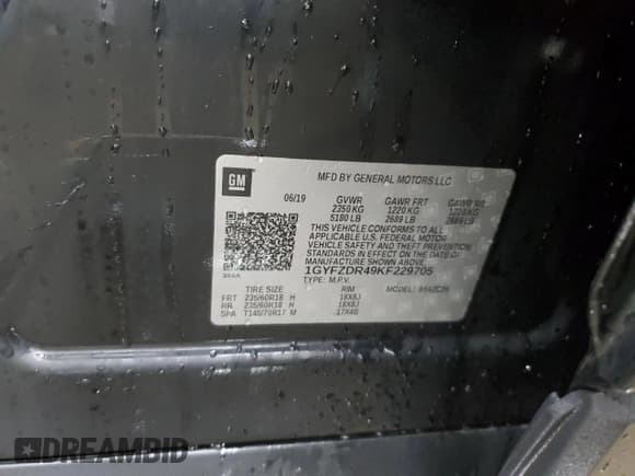 ✅ 2019 Cadillac XT4 AWD Premium Luxury • VIN: 1GYFZDR49KF229705 • Lot: 92904835. Listed on Copart with 52,260 mi. Free auction sales archive from the USA and detailed vehicle history report at DreamBid. Image 12.