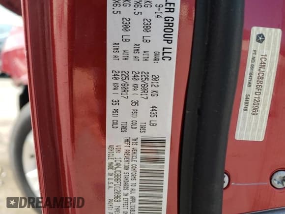 ✅ 2015 Jeep Compass Sport • VIN: 1C4NJCBB6FD120969 • Lot: 80631445. Listed on Copart with 38,895 mi. Free auction sales archive from the USA and detailed vehicle history report at DreamBid. Image 14.