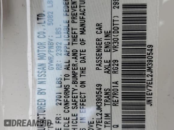 ✅ 2018 Infiniti Q60 Sport • VIN: JN1EV7EL2JM390549 • Лот: 69227435. Опубликован ранее на Copart с пробегом 94 058 миль. Бесплатный доступ к архиву аукционных продаж из США и подробный отчёт об истории автомобиля на DreamBid. Изображение 12.