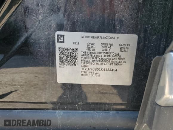 ✅ 2019 Chevrolet Bolt EV LT • VIN: 1G1FY6S01K4133454 • Lot: 69374584. Wystawiony na Copart z przebiegiem 78 303 mil. Bezpłatny archiwum sprzedaży aukcyjnych z USA i szczegółowy raport historii pojazdu na DreamBid. Zdjęcie 15.